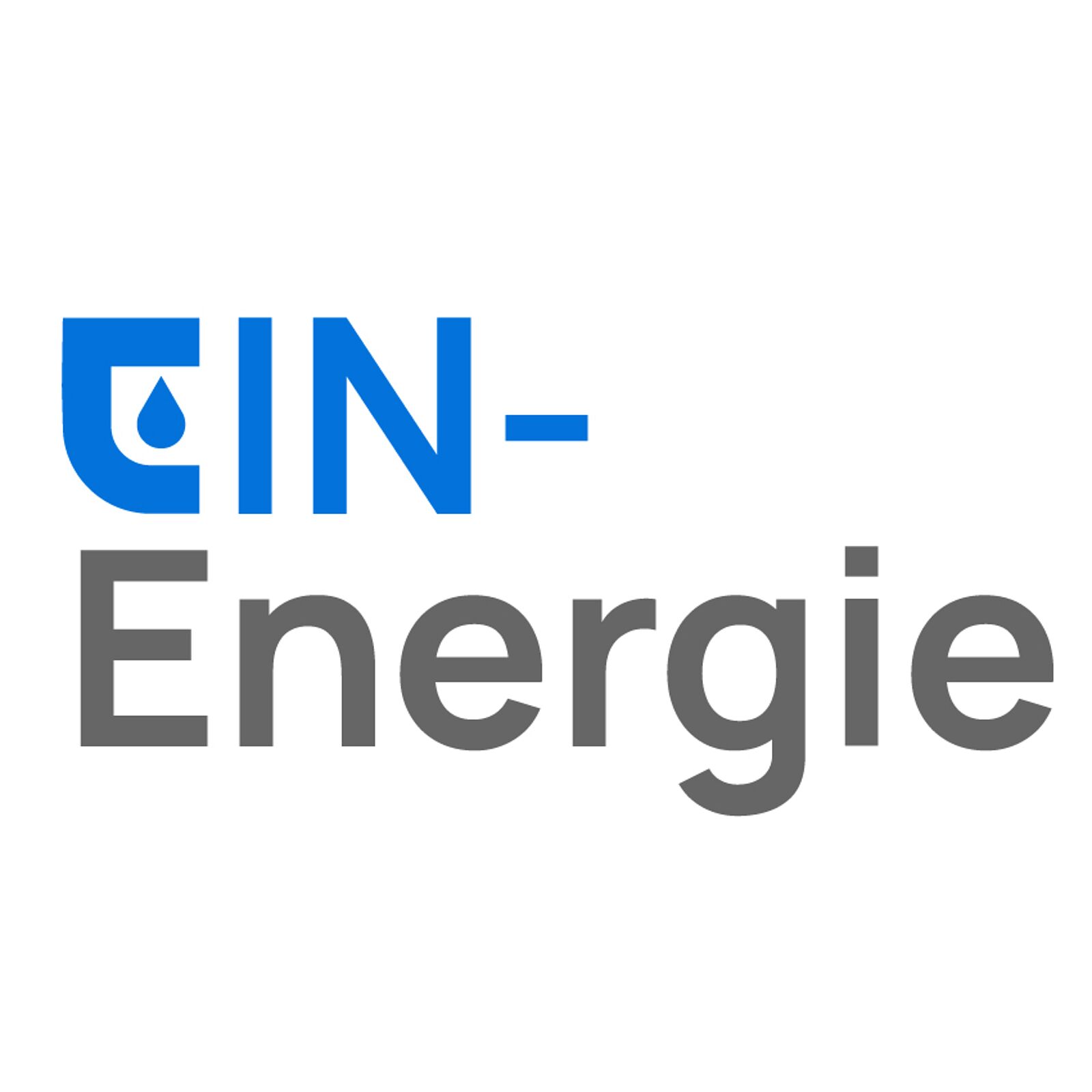 Logo Einenergie. Das EIN im Logo ist blau, das Energie in hellgrau