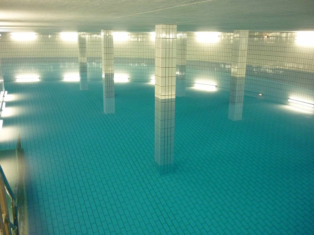 Innenaufnahme im Haltebecken im Wasserhochbehälter Andershäuser Weg in Einbeck
